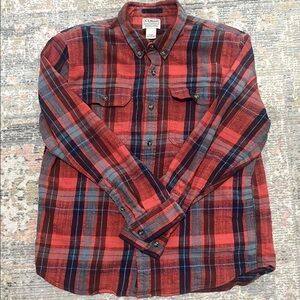 LL Bean Men's Red Plaid Shirt